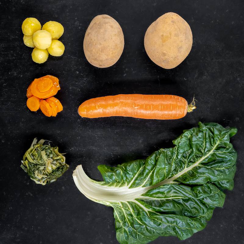 Tricolore (Coste, Patate, Carote Cotte)